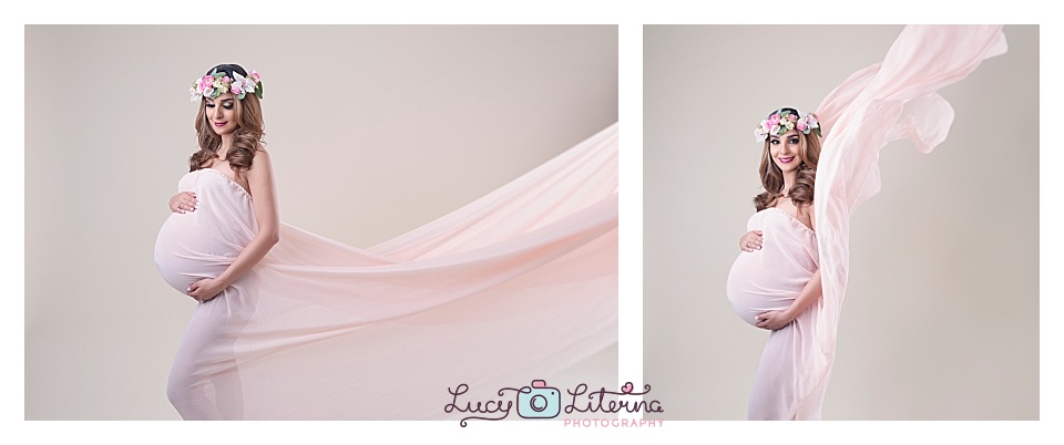 glamour fabric maternity photography