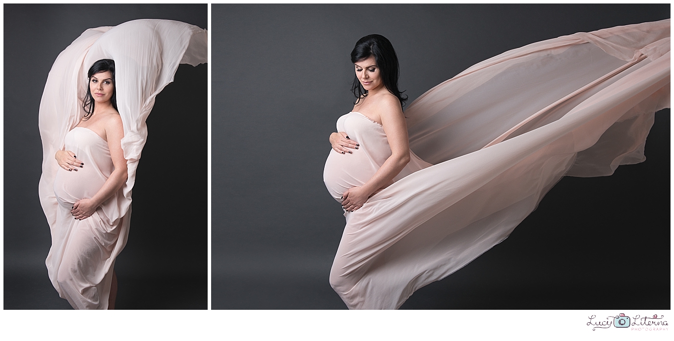 flowing fabric maternity portrait photo studio markham